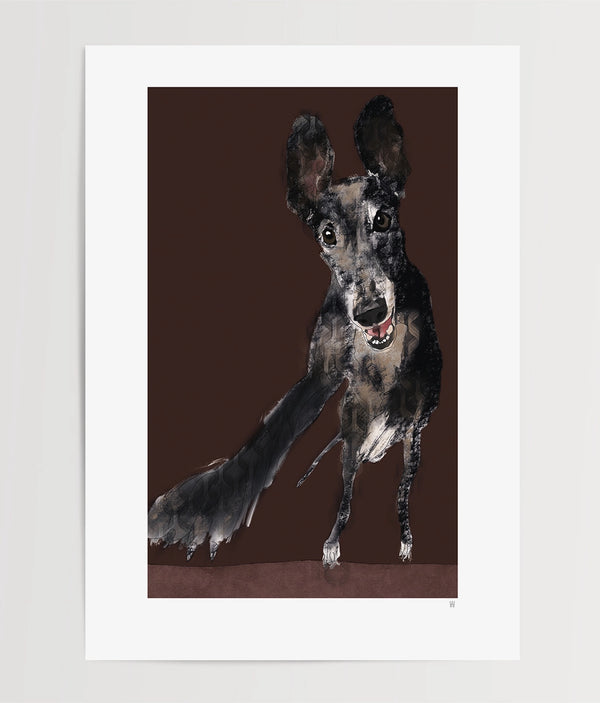 Greyhound Ausgelassen als Kunstdruck auf Enviro Value Fine Art Paper in Din A4