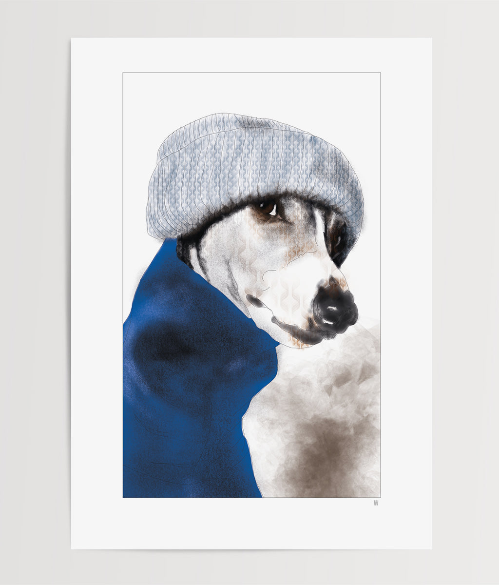 Hund Illustration ... Whippet ... Digitale Skizze ... Kunstdruck Hund A4 ... Limited Edition ... Serie #1