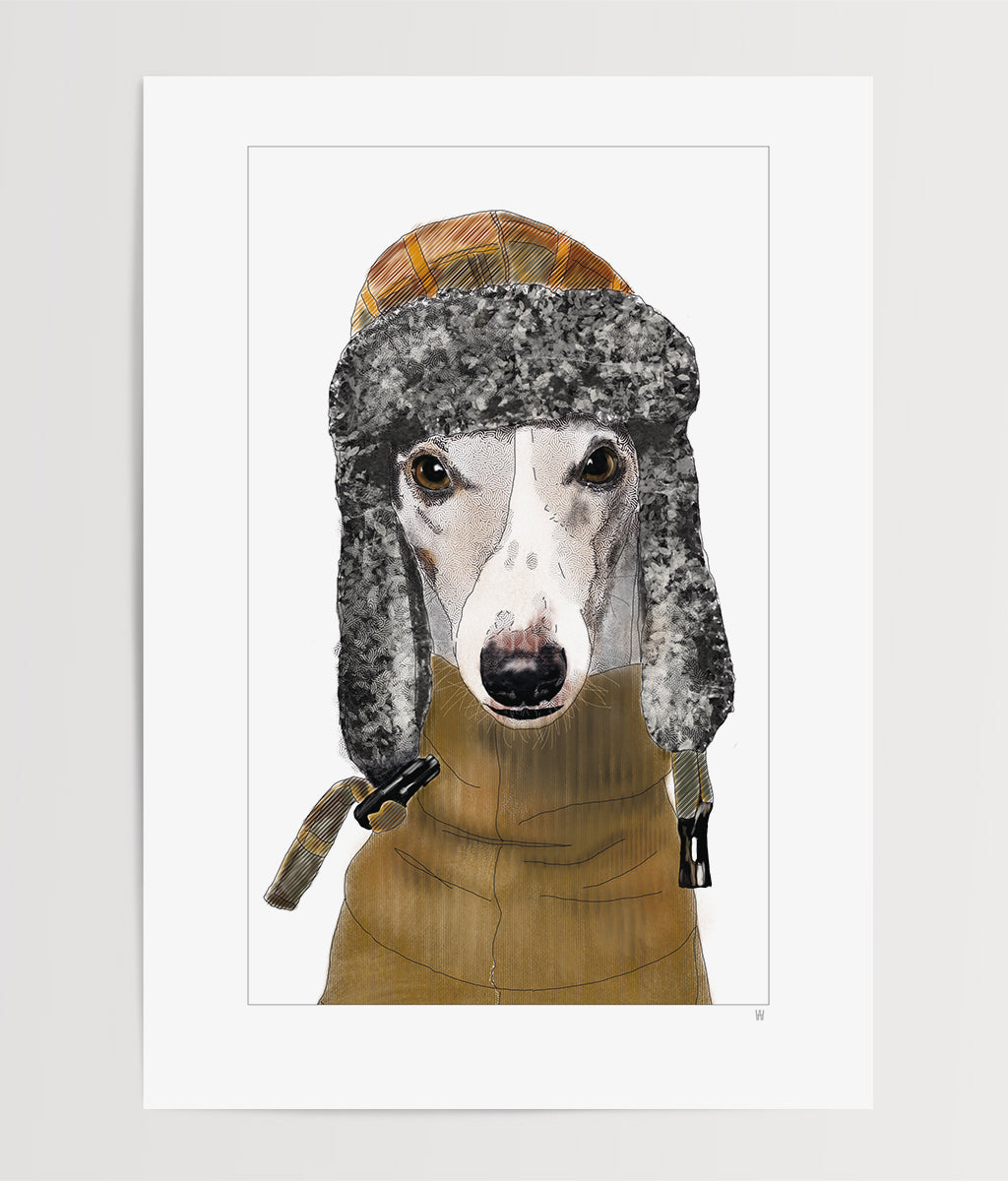 Hund Illustration ... Whippet ... Digitale Skizze ... Kunstdruck Hund A4 ... Limited Edition ... Serie #1