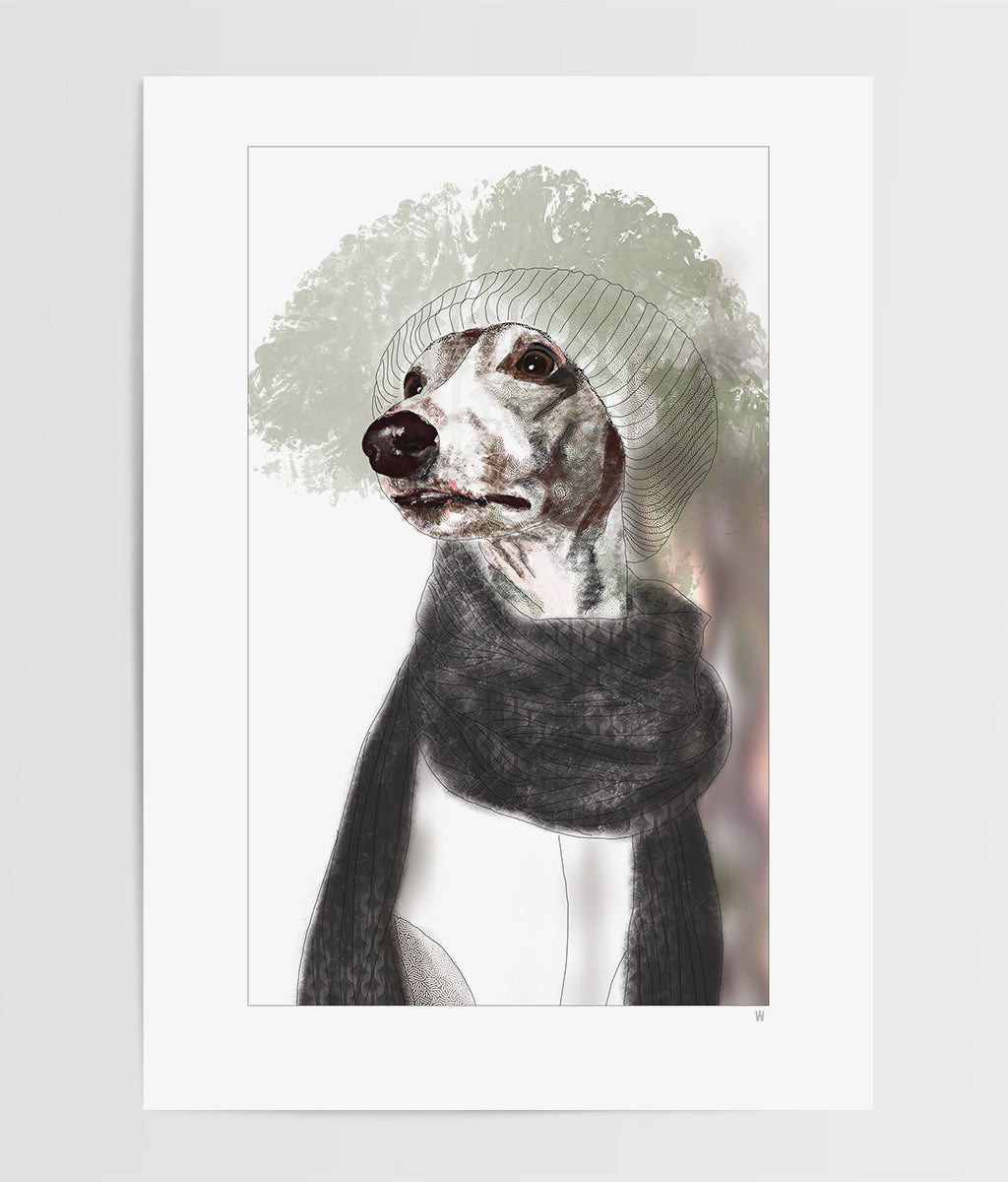 Hund Illustration ... Whippet ... Digitale Skizze ... Kunstdruck Hund A4 ... Limited Edition ... Serie #1