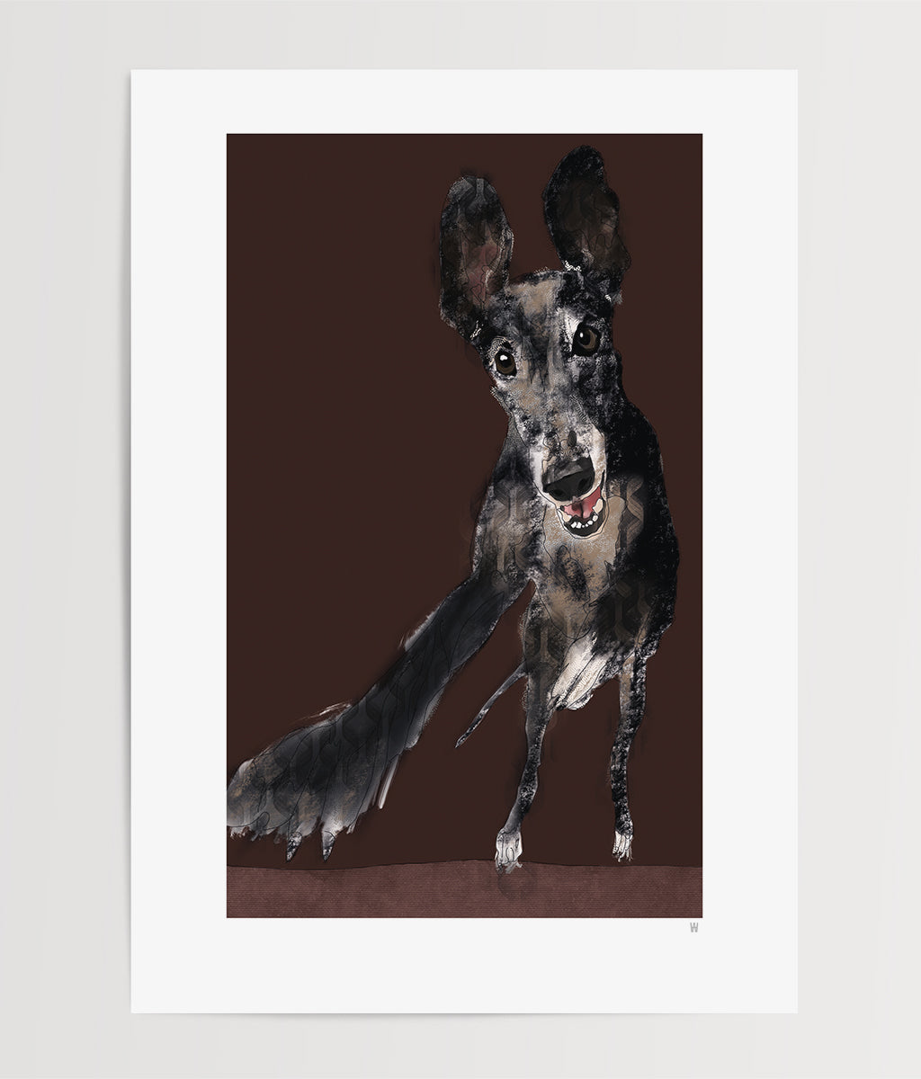 Hund Illustration ... Houndog ... Digitale Skizze ... Kunstdruck Hund A4 ... Limited Edition ... Serie #1