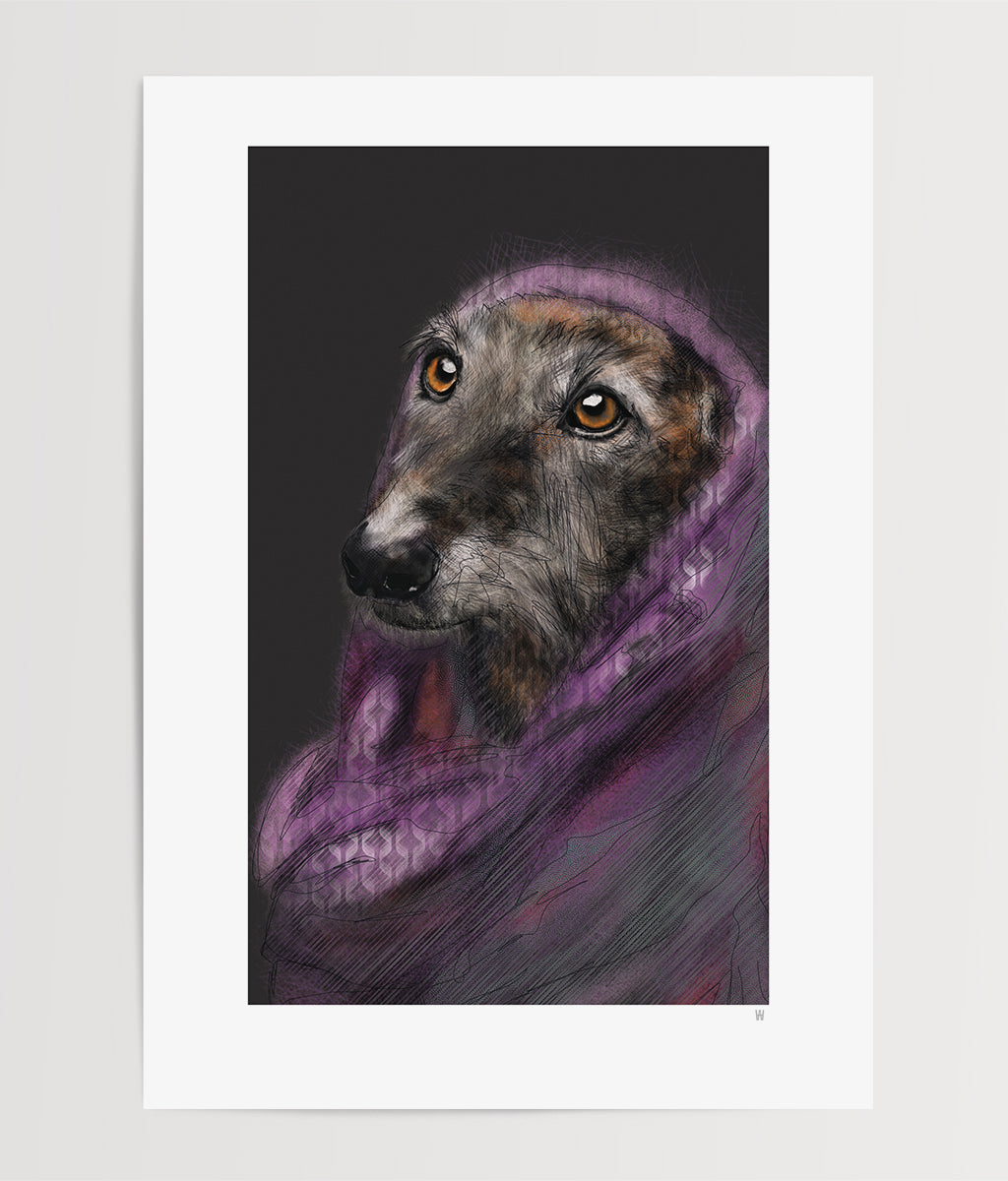 Hund Illustration ... Galgo ... Digitale Skizze ... Kunstdruck Hund A4 ... Limited Edition ... Serie #1