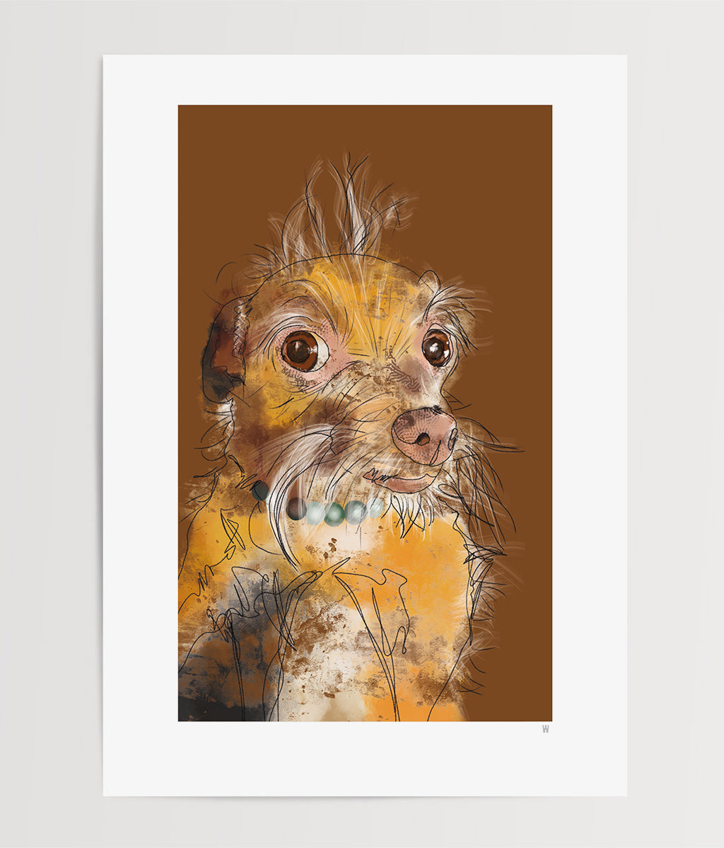Hund Illustration ... Chihuahua ... Digitale Skizze ... Kunstdruck Hund A4 ... Limited Edition ... Serie #1