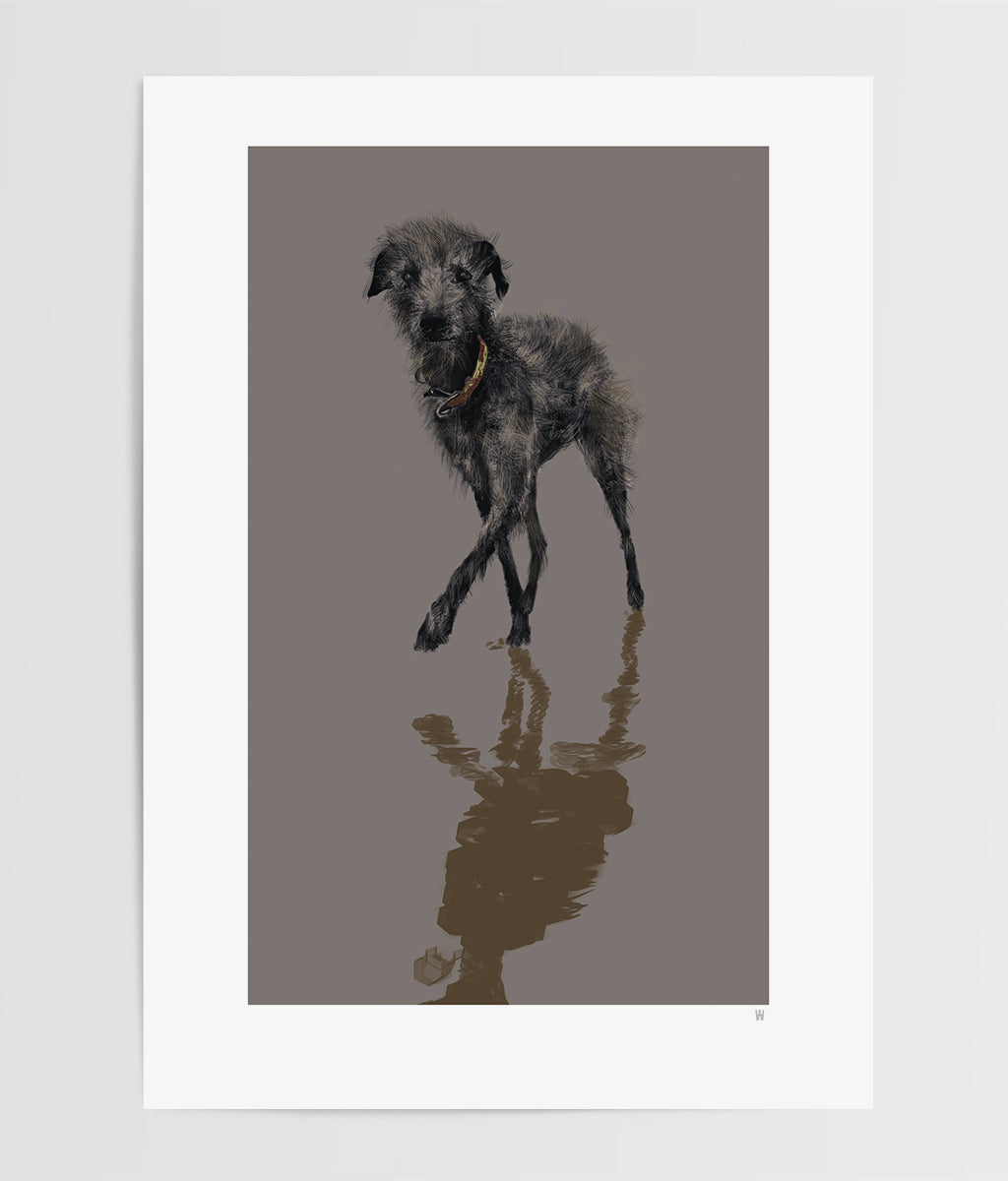 Hund Illustration ... Bedlington Whippet ... Digitale Skizze ... Kunstdruck Hund A4 ... Limited Edition ... Serie #1