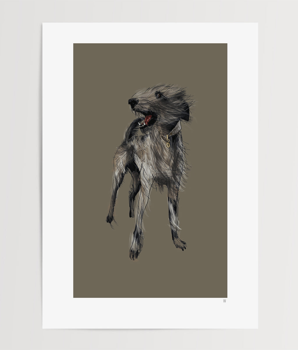 Hund Illustration ... Bedlington Whippet ... Digitale Skizze ... Kunstdruck Hund A4 ... Limited Edition ... Serie #1