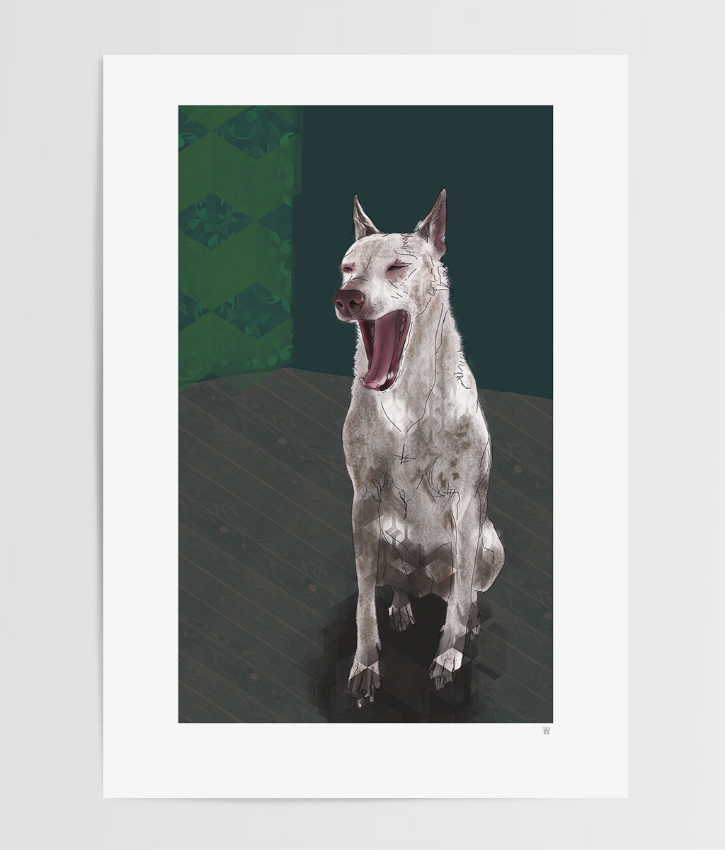 Hund Illustration ... Podenco ... Digitale Skizze ... Kunstdruck Hund A4 ... Limited Edition ... Serie #1
