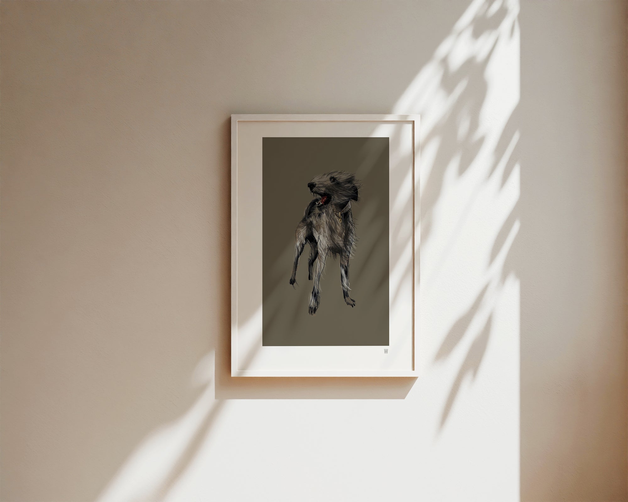 Hund Illustration ... Bedlington Whippet ... Digitale Skizze ... Kunstdruck Hund A4 ... Limited Edition ... Serie #1
