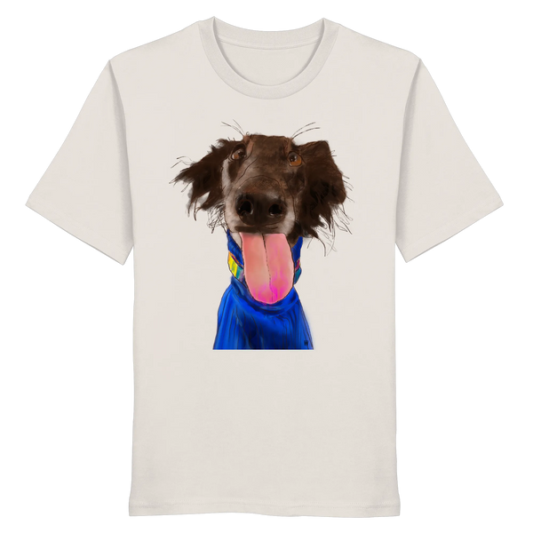 Handgezeichnete Silken-Windsprite-Illustration Crazy auf einem altweißen Bio-T-Shirt